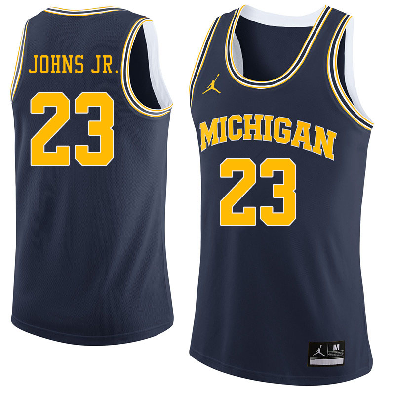 Jordan Brand Men #23 Brandon Johns Jr. Michigan Wolverines College Basketball Jerseys Sale-Navy